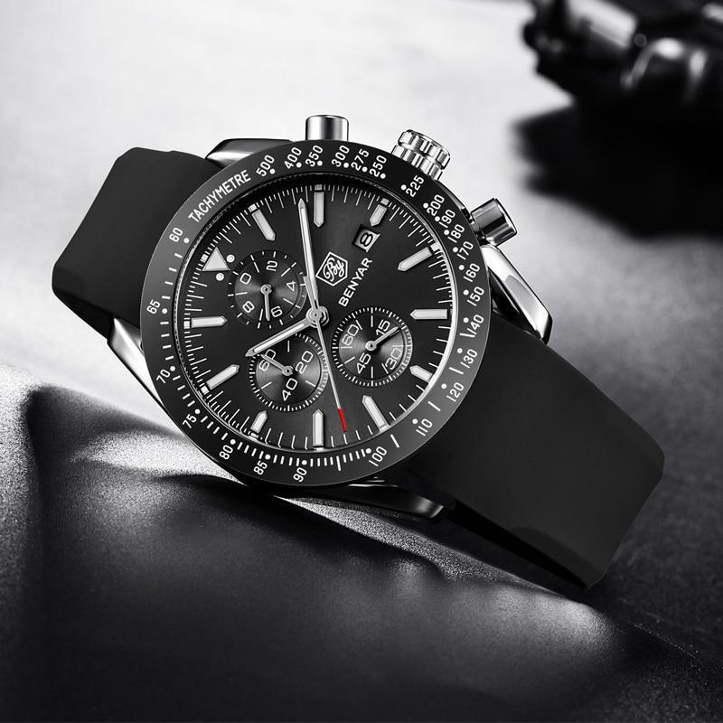 Luxury Men Stainless Steel Quartz Watch Accurate Timing Waterproof Analog Chronograph Men's Quartz Watches Stevvex