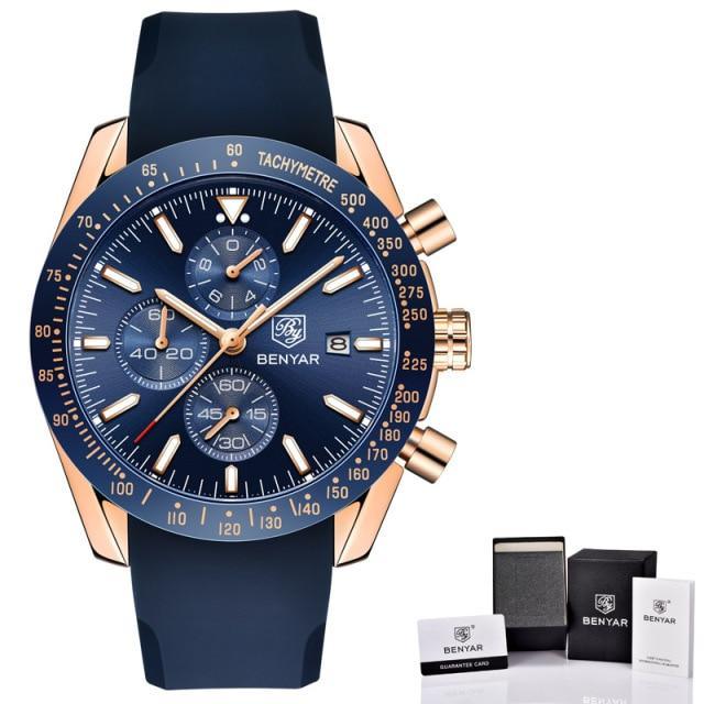 Luxury Men Stainless Steel Quartz Watch Accurate Timing Waterproof Analog Chronograph Men's Quartz Watches Stevvex