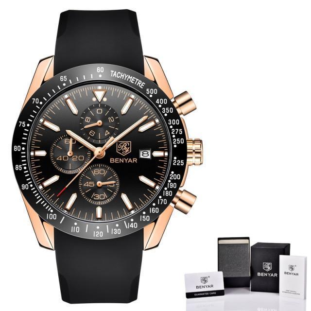 Luxury Men Stainless Steel Quartz Watch Accurate Timing Waterproof Analog Chronograph Men's Quartz Watches Stevvex