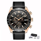 Luxury Men Stainless Steel Quartz Watch Accurate Timing Waterproof Analog Chronograph Men's Quartz Watches Stevvex