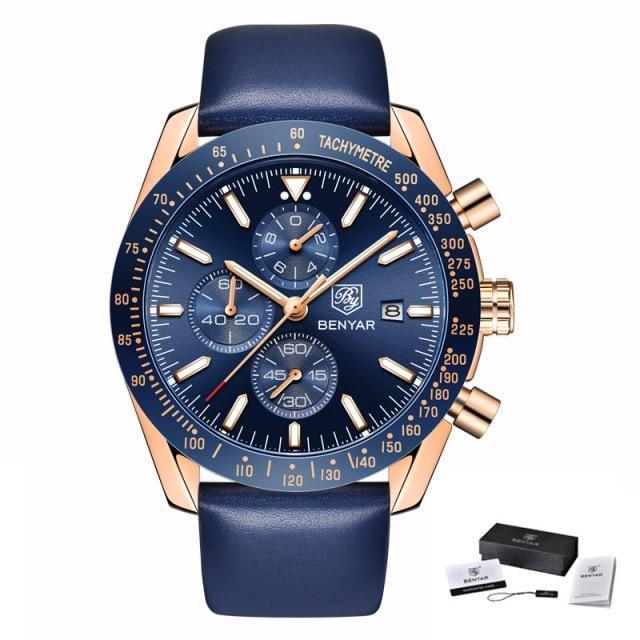 Luxury Men Stainless Steel Quartz Watch Accurate Timing Waterproof Analog Chronograph Men's Quartz Watches Stevvex