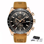 Luxury Men Stainless Steel Quartz Watch Accurate Timing Waterproof Analog Chronograph Men's Quartz Watches Stevvex