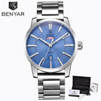 Business Fashion Men Watches Brown Luxury Military Leather Band Wristwatches  Date Week Display Watch Stevvex