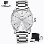 Business Fashion Men Watches Brown Luxury Military Leather Band Wristwatches  Date Week Display Watch Stevvex