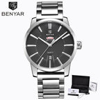 Business Fashion Men Watches Brown Luxury Military Leather Band Wristwatches  Date Week Display Watch Stevvex