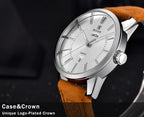 Business Fashion Men Watches Brown Luxury Military Leather Band Wristwatches  Date Week Display Watch Stevvex