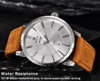 Business Fashion Men Watches Brown Luxury Military Leather Band Wristwatches  Date Week Display Watch Stevvex