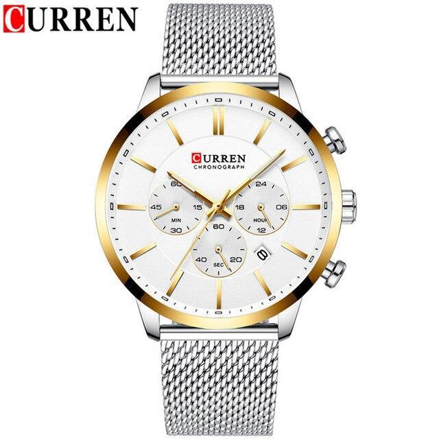 Unisex Elegant  Stainless Steel Watch With  Chronometer And Date Display Excellent Design Perfect Gift Stevvex
