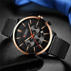 Unisex Elegant  Stainless Steel Watch With  Chronometer And Date Display Excellent Design Perfect Gift Stevvex