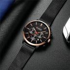 Unisex Elegant  Stainless Steel Watch With  Chronometer And Date Display Excellent Design Perfect Gift Stevvex