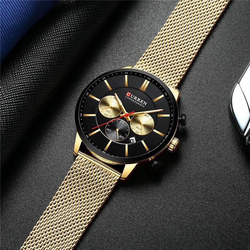 Unisex Elegant  Stainless Steel Watch With  Chronometer And Date Display Excellent Design Perfect Gift Stevvex
