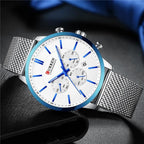 Unisex Elegant  Stainless Steel Watch With  Chronometer And Date Display Excellent Design Perfect Gift Stevvex