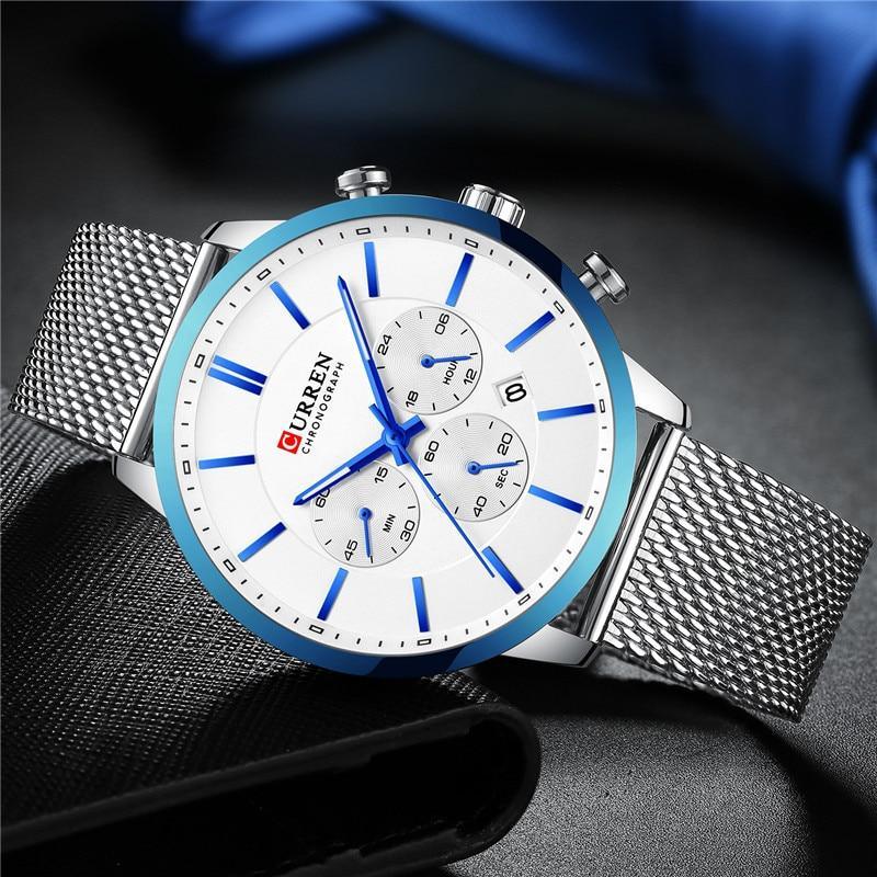 Unisex Elegant  Stainless Steel Watch With  Chronometer And Date Display Excellent Design Perfect Gift Stevvex