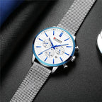 Unisex Elegant  Stainless Steel Watch With  Chronometer And Date Display Excellent Design Perfect Gift Stevvex