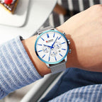Unisex Elegant  Stainless Steel Watch With  Chronometer And Date Display Excellent Design Perfect Gift Stevvex