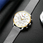 Unisex Elegant  Stainless Steel Watch With  Chronometer And Date Display Excellent Design Perfect Gift Stevvex