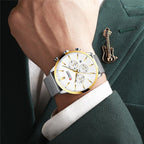 Unisex Elegant  Stainless Steel Watch With  Chronometer And Date Display Excellent Design Perfect Gift Stevvex
