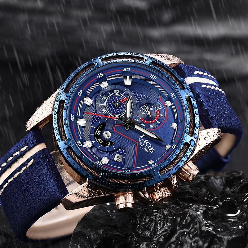 Waterproof Men's Sports  Watch With Leather Transparent Belts, Chronometers Day View Perfect Gift Stevvex