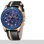 Waterproof Men's Sports  Watch With Leather Transparent Belts, Chronometers Day View Perfect Gift Stevvex