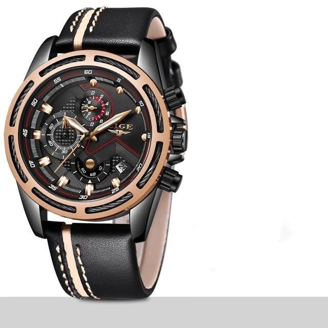 Waterproof Men's Sports  Watch With Leather Transparent Belts, Chronometers Day View Perfect Gift Stevvex
