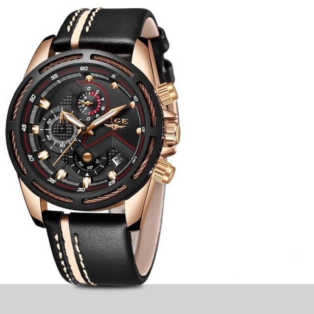 Waterproof Men's Sports  Watch With Leather Transparent Belts, Chronometers Day View Perfect Gift Stevvex