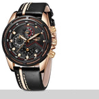 Waterproof Men's Sports  Watch With Leather Transparent Belts, Chronometers Day View Perfect Gift Stevvex