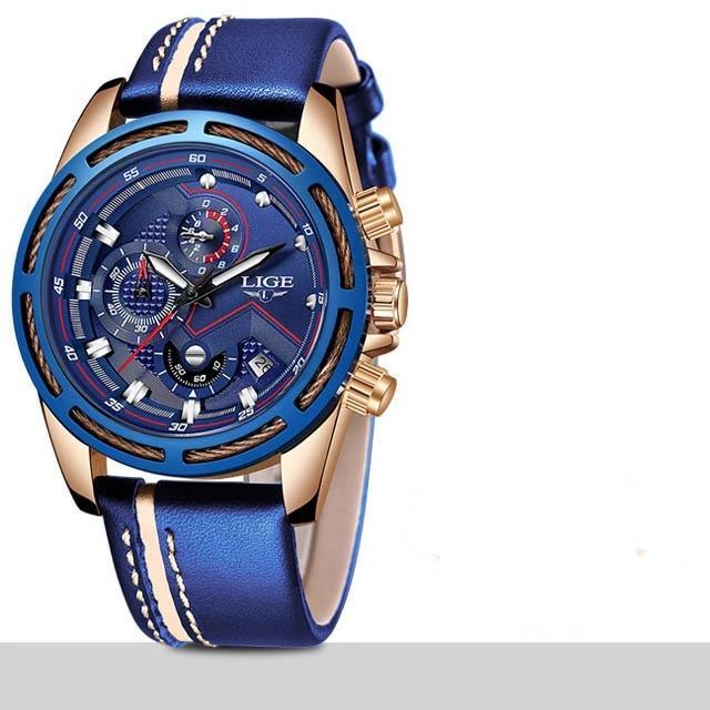 Waterproof Men's Sports  Watch With Leather Transparent Belts, Chronometers Day View Perfect Gift Stevvex