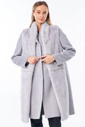 Genuine Mink Fur Virgin Wool Coat Plus Vest - SJB-DIAMOND ELITES