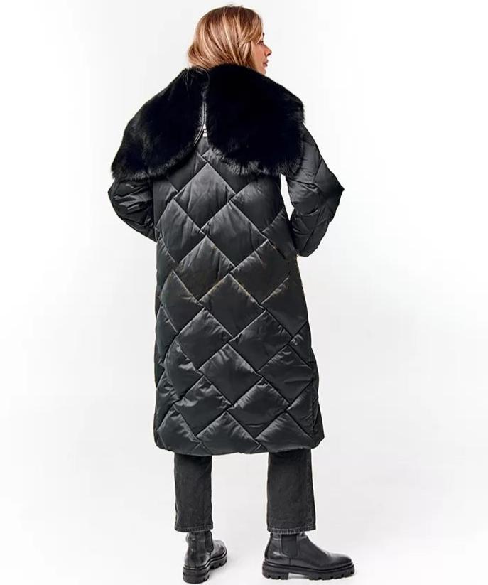 Genuine Polar Fox Fur Collar-Hood Down Winter Coat - SJB-DIAMOND ELITES