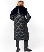 Genuine Polar Fox Fur Collar-Hood Down Winter Coat - SJB-DIAMOND ELITES