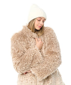 Faux Fur Coat with Leather Belt - SJB-DIAMOND ELITES
