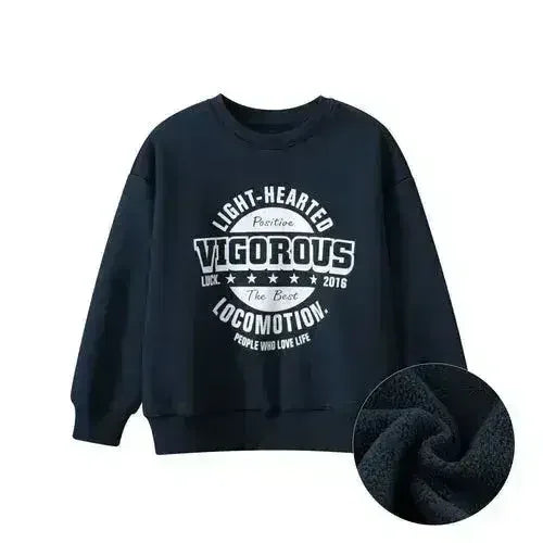 Arrival Fleece-lined Pullover Hoodie with Letter Design for Big Boys - SJB-DIAMOND ELITES