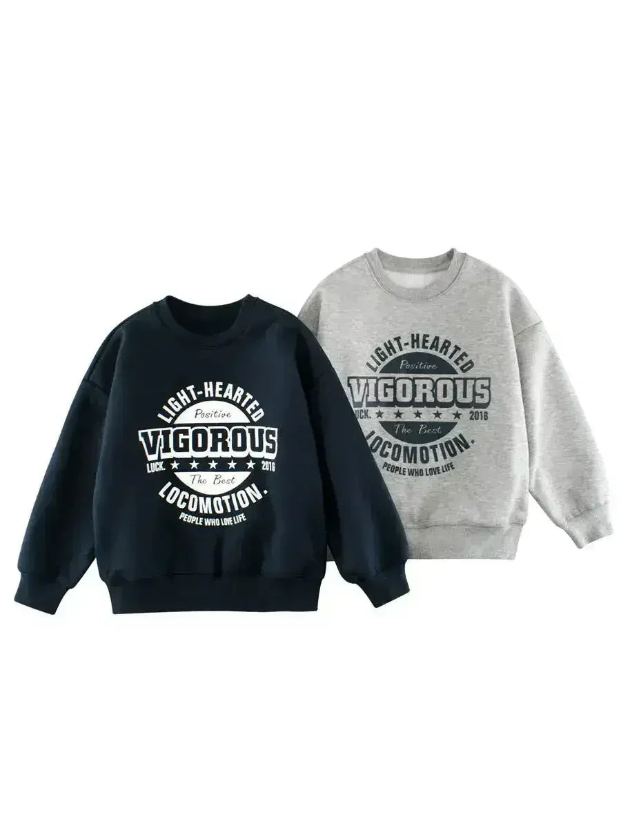 Arrival Fleece-lined Pullover Hoodie with Letter Design for Big Boys - SJB-DIAMOND ELITES
