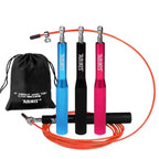 Professional 3 in 1 Skipping Rope Speed Jump Rope For Fitness Skip Workout Training Tangle Free Skipping Rope Adjustable Length Outdoor Jumping Ropes With Carrying Bag Spare Cable Stevvex