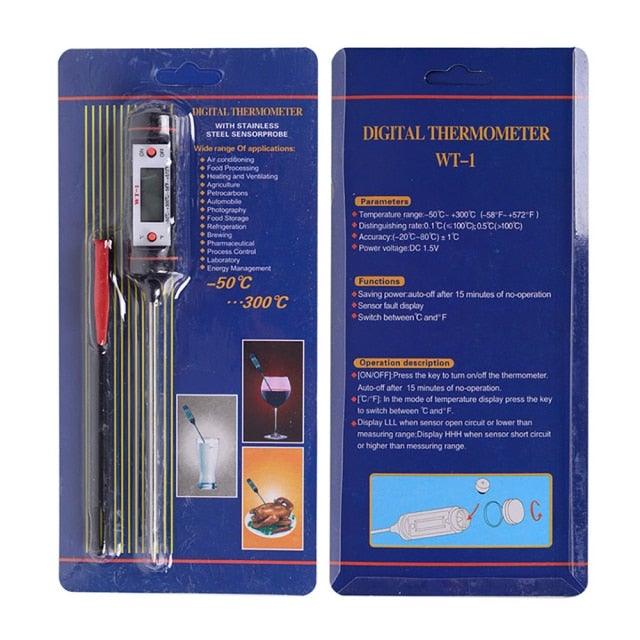 Professional Digital Kitchen Thermometer Barbecue Water Oil Digital Candy Candle Thermometer Cooking Kitchen BBQ Grill Thermometer Probe Instant Read Thermometer for Liquids  Meat Food Thermometers 304 Stainless Steel Probe Tools Stevvex