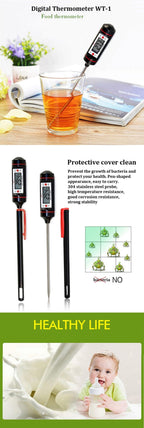 Professional Digital Kitchen Thermometer Barbecue Water Oil Digital Candy Candle Thermometer Cooking Kitchen BBQ Grill Thermometer Probe Instant Read Thermometer for Liquids  Meat Food Thermometers 304 Stainless Steel Probe Tools Stevvex