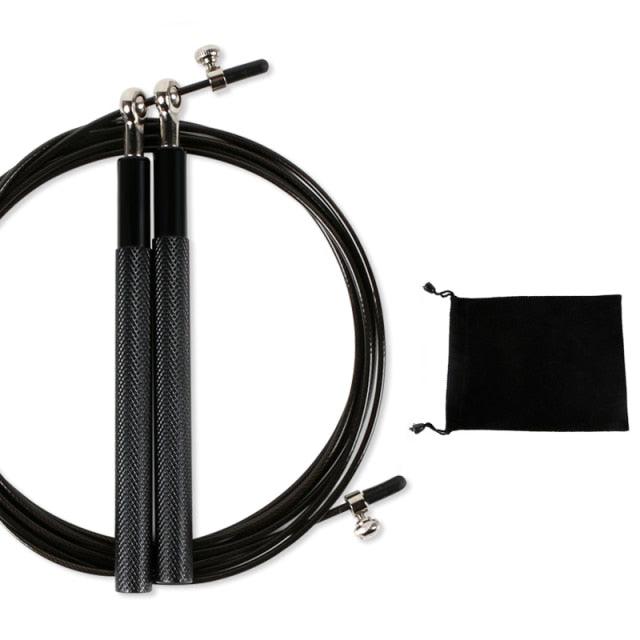 Professional Jump Rope Speed Skipping For Fitness Workout Training Flexible Jump Ropes For Fitness Quite Skipping Rope With Bearing Aluminum Alloy Handle And Carrying Bag Stevvex