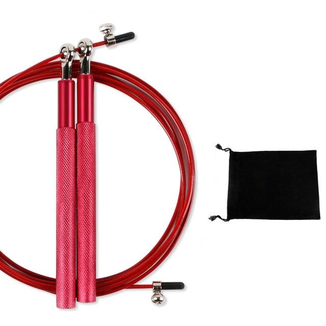 Professional Jump Rope Speed Skipping For Fitness Workout Training Flexible Jump Ropes For Fitness Quite Skipping Rope With Bearing Aluminum Alloy Handle And Carrying Bag Stevvex