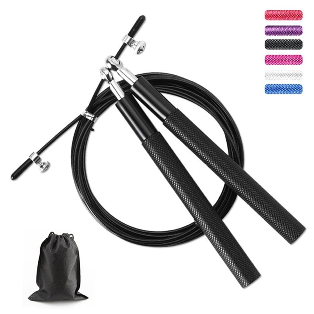 Professional Jump Rope Speed Skipping For Fitness Workout Training Flexible Jump Ropes For Fitness Quite Skipping Rope With Bearing Aluminum Alloy Handle And Carrying Bag Stevvex