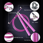 Professional Jump Rope Speed Skipping For Fitness Workout Training Flexible Jump Ropes For Fitness Quite Skipping Rope With Bearing Aluminum Alloy Handle And Carrying Bag Stevvex