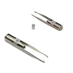 Professional Stainless Steel LED Hair Removal Lightweight Eyebrow Tweezers Makeup Tool With Battery Stevvex