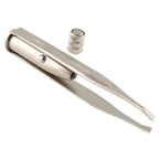 Professional Stainless Steel LED Hair Removal Lightweight Eyebrow Tweezers Makeup Tool With Battery Stevvex
