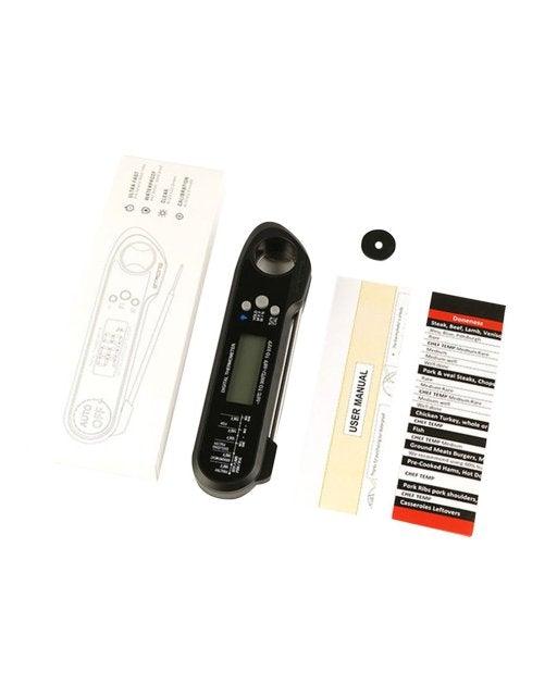 Professional Waterproof Digital Food Thermometer Pyrometer with Folding Foldable Probe Waterproof Digital Instant Read Meat Thermometer with 4.6” Folding Probe Backlight & Calibration Function for Cooking Food Candy BBQ Grill for Kitchen Food Cooking Stevvex
