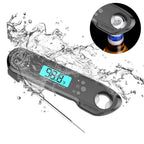 Professional Waterproof Digital Food Thermometer Pyrometer with Folding Foldable Probe Waterproof Digital Instant Read Meat Thermometer with 4.6” Folding Probe Backlight & Calibration Function for Cooking Food Candy BBQ Grill for Kitchen Food Cooking Stevvex