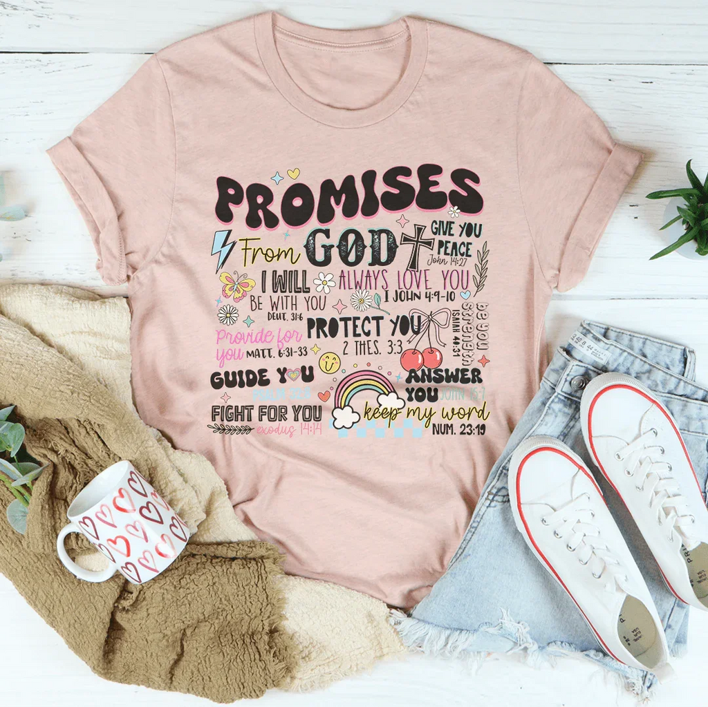 Promises From God Tee Peachy Sunday