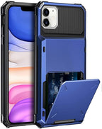 Protective Case For Cards Shock Absorption Anti-Slip Heavy Duty Protection Hard Cover For iPhone 14 13 11 12 Pro Max Mini Case With Wallet Card Hidden Card Compartment Cover For iPhone 11 12 Pro Max 12Pro 12 Mini