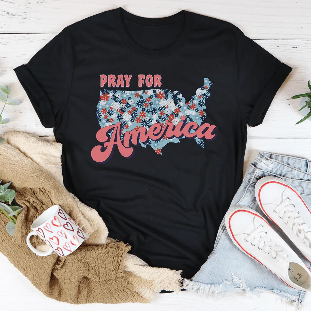 Pray For America Tee Peachy Sunday