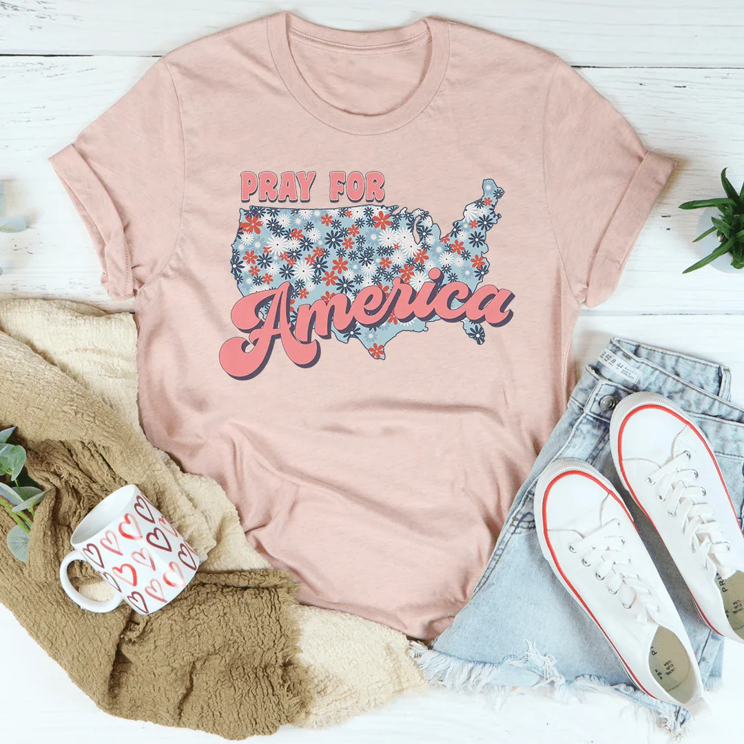 Pray For America Tee Peachy Sunday