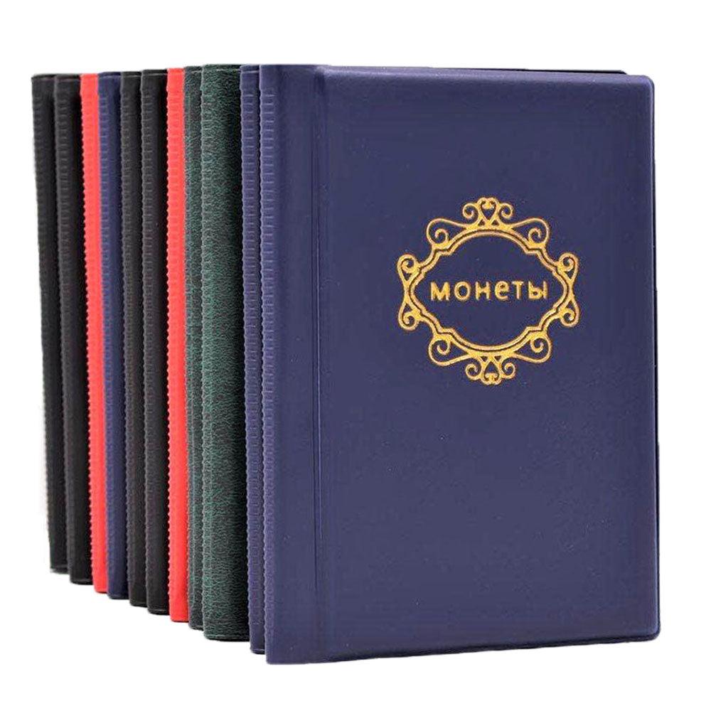 PU Leather Coin Album 10 Pages 120 Pockets Coin Album For Coins Pockets Commemorative Coin, Medallions Badges Collection Book Gifts For Friends And Coin Collectors Stevvex