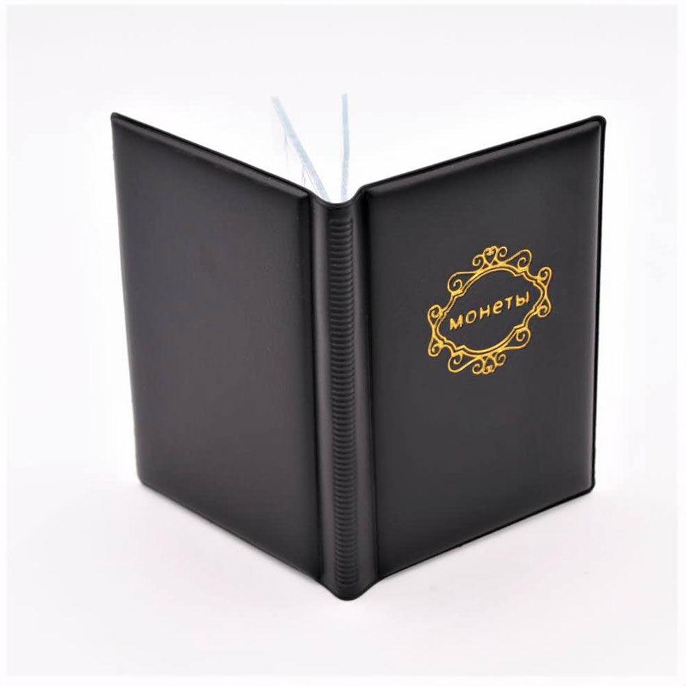 PU Leather Coin Album 10 Pages 120 Pockets Coin Album For Coins Pockets Commemorative Coin, Medallions Badges Collection Book Gifts For Friends And Coin Collectors Stevvex